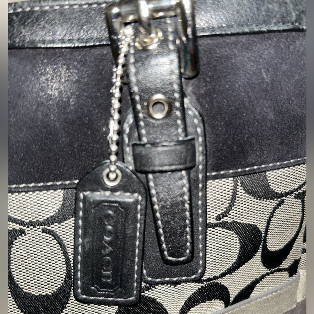 Coach Black and Gray Patterned Tote - Picture 11 of 12